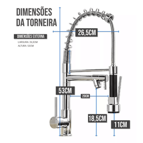 Cuba Dupla Aço Inox Torneira Flexível Gourmet Cozinha Prata