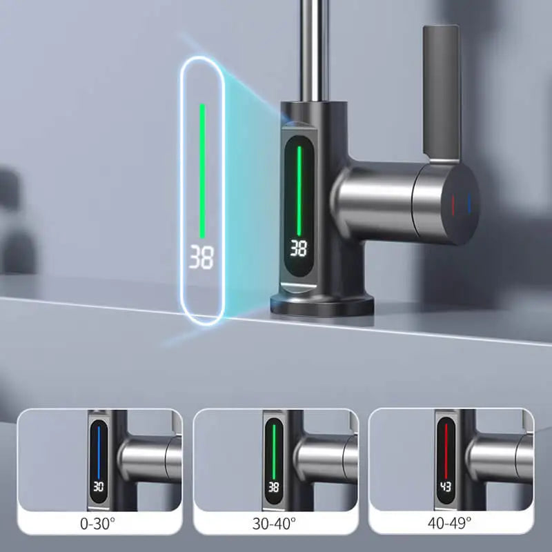 Torneira para Banheiro Inteligente com Display de Temperatura