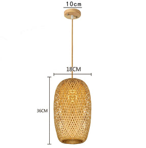 Pendente de Bambu Natú instalado em uma sala aconchegante, destacando sua cúpula artesanal