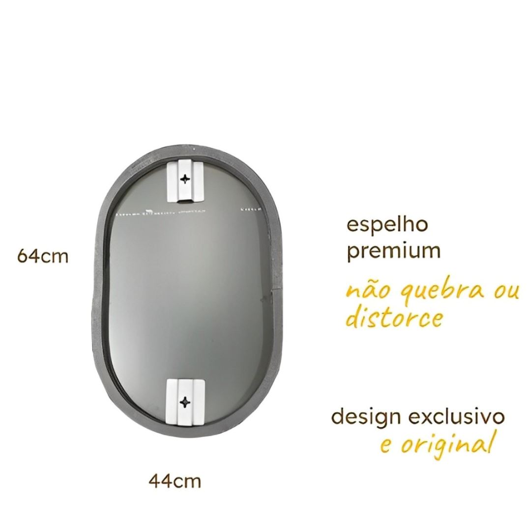 Espelho Decorativo Geométrico Oval Side Mirror