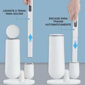 Escova Sanitária Descartável Para Limpeza do Vaso Sanitário Power Plus - Bônus 10 Refis - powerstill