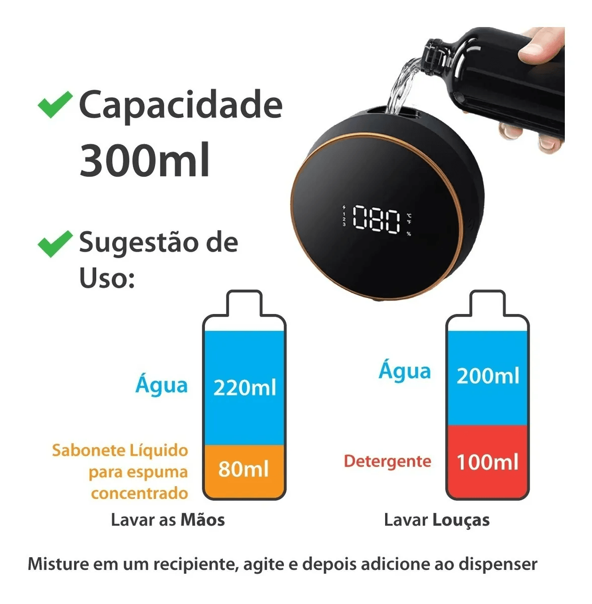 Saboneteira Automática Recarregável de Espuma Xiaowei